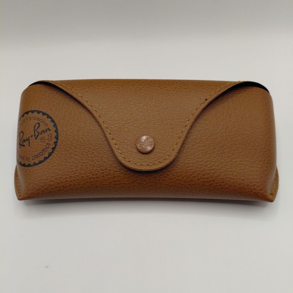 RayBan Faux Leather Sunglass Case Brown